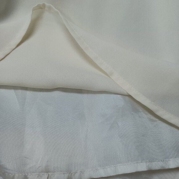 J Crew Mercantile Blouse Ivory Romantic V Neck Lined Tie Sleeve Womens 10 - Picture 10 of 14